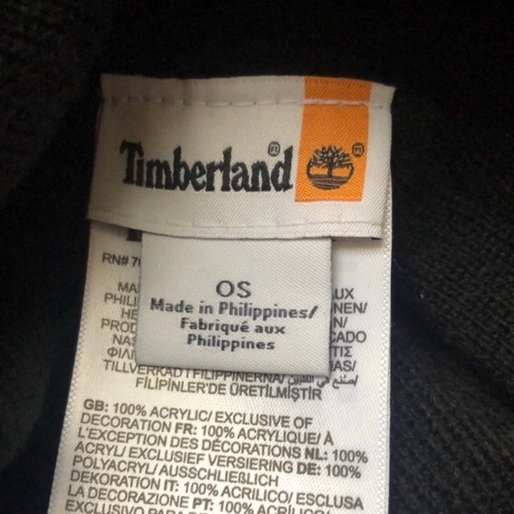 New Timberland Hat Men’s Winter Black Cuffed Knit Beanie Hat Casual Outdoor Fall - Picture 8 of 11